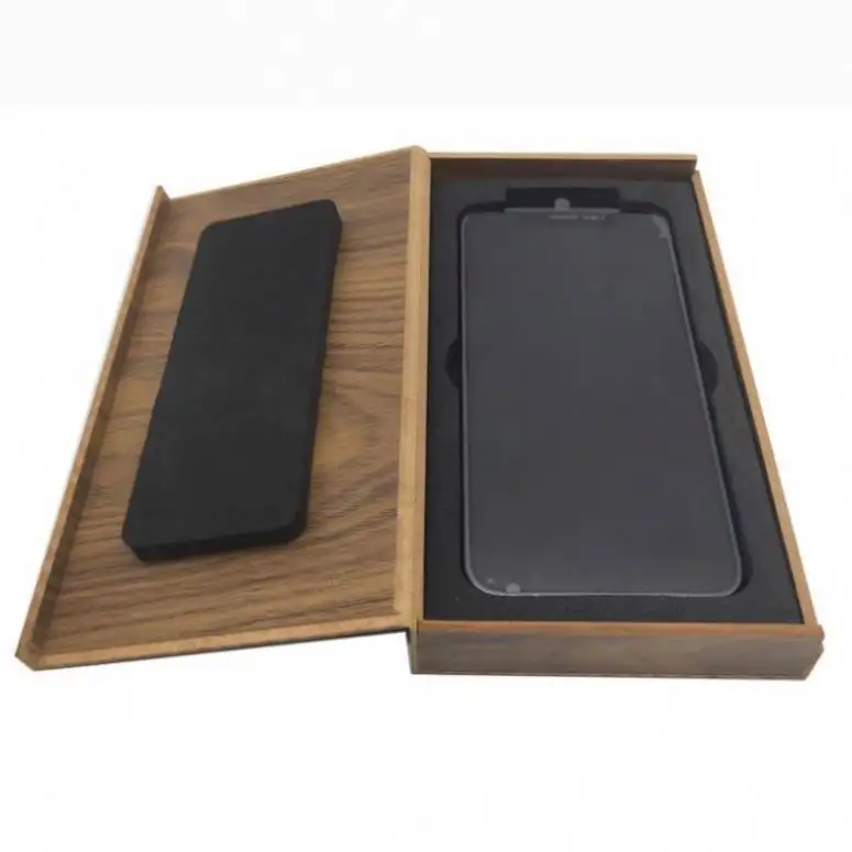 小さなプレーン木製電話収納ボックスケースペン収納ケース木製ペンケース