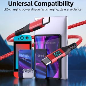 100W LED Display Emark 5A <b>USB</b> <b>C</b> Nylon Braided High-speed Transfer Charging Data Cable for iPhone 15 16 17 Samsung S23 S24 Ultra - Product Image 6