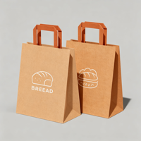 Sac en papier kraft plat en gros avec logo personnalisé, faible MOQ