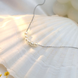 Pearl Necklace 18k Titanium Steel Clavicle Chain AAA Grade Pearl Jewelry For Women Everyday Wear - Product Image 3