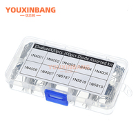 Kit assorti de diodes redresseuses, 10 valeurs, 1N4001, 1N4002, 1N4003, 1N4004, 1N4005, 1N4006, 1N4007, 1N5817, 1N5818, 1N5819, avec boîte, 100/200 pièces