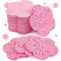 WELLFLYER FASP-045 Éponges lavables pour le visage en fibres végétales naturelles compressées, nettoyage du visage, éponge réutilisable pour le démaquillant