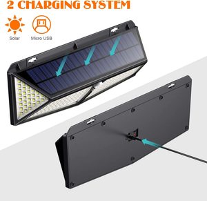 Luces solares con Sensor de movimiento para exteriores, 2500 lúmenes, 288 <span class=keywords><strong>LED</strong></span>, resistentes al agua IP65, superbrillantes, 288 <span class=keywords><strong>led</strong></span>, con cargador - Product Image 2
