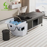 Salon de luxe en cuir synthétique multifonctionnel pliable fauteuil de massage pour le lavage des cheveux lit de beauté pour pédicure et shampoing vente en gros