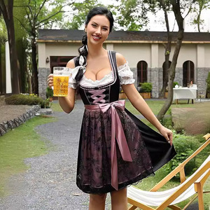 Robe traditionnelle allemande de style tablier Dirndl - <span class=keywords><strong>Tenue</strong></span> de cosplay sur le thème de l'<span class=keywords><strong>Oktoberfest</strong></span> - Product Image 2