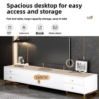 Ensemble meuble TV et table basse moderne minimaliste de luxe léger, grand rangement, meuble TV au sol pour salon, combinaison murale étroite