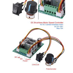 Contrôleur de vitesse de moteur sans balais ESC, 36V, 15a, 3 phases, courant continu - Product Image 5