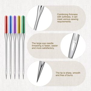 Aiguilles universelles pour machine à coudre, plaquées titane, anti-saut, 3 pièces/boîte pour tissus élastiques, compatibles avec les machines à coudre domestiques - Product Image 4