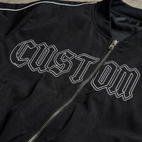 Blouson bomber surdimensionné pour homme, personnalisé avec broderie de lettres, à manches longues, zippé, coupe-vent, style baseball, streetwear