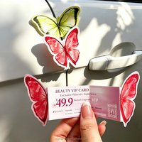 Cartes de visite personnalisées papillon pour boulangerie, fleuriste, boutique de cadeaux, pliables, découpées, impression de logo, vente en gros, stock en vrac, papier de qualité supérieure
