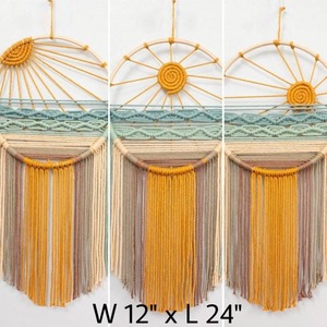 Arte Murale Tramonto e Alba, <span class=keywords><strong>Acchiappasogni</strong></span> Macramè da Parete, Decorazione Colorata per Camera da Letto e Soggiorno - Product Image 3