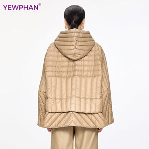 Veste en duvet marron pour femmes de luxe de haute qualité manteau bouffant personnalisé 90% duvet de <span class=keywords><strong>canard</strong></span> blanc - Product Image 2