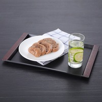 Nouveaux plateaux de style japonais en mélamine, design imitation bois, pour hôtel, restaurant, plateau de service rectangulaire