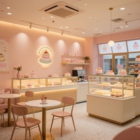 Boulangerie personnalisée Design d'intérieur Comptoir de présentation en bois Armoires à dessert en verre Vitrine de boulangerie Comptoir