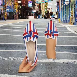 Zapatos Planos Casuales de Verano y Otoño para Mujer, Talla Grande, Diseño de Punta Puntiaguda, Estilo Slip-On, Transpirables, con Estampado de Guingán, para Oficina, de Goma - Product Image 3