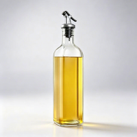 Bouteille distributrice d'huile d'olive carrée de 500 ml avec bec verseur en acier inoxydable pour la cuisine