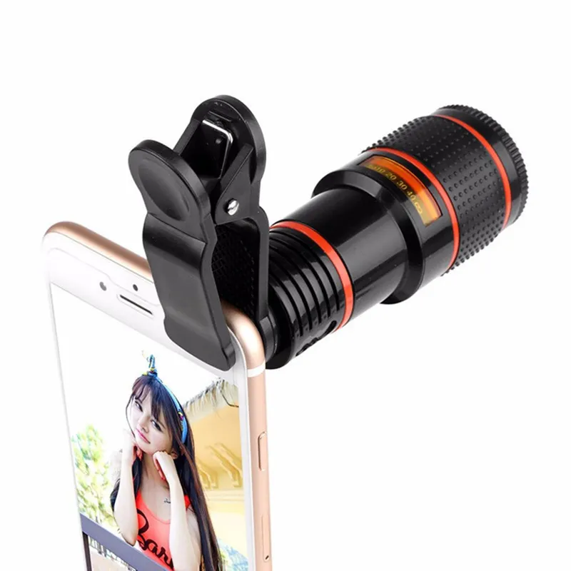 8X Telescope Zoom Lens Monocular Mobile Phone Camera Lens for iPhone for Samsung Smartphones Lens for Camping Hunting Sports
