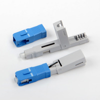 SC APC Fast Connector Assembly Indoor Fiber Optic Drop Cable Pre Polished Field Installable Cold Melt Quick Connector