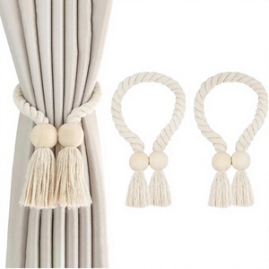 Cotton <b>Plastic</b> Ball Magnetic Buckle Elegant Art Deco Wedding No Punching Durable Eco-Friendly <b>Curtain</b> Strap Accessories - Product Image 3