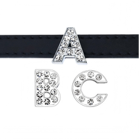 20 perles alphabet chromées pour la fabrication de bijoux, breloques en alliage métallique, accessoires personnalisés avec strass étincelants