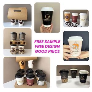 Gobelets à café jetables en papier écologiques et durables de qualité alimentaire, personnalisés, à double paroi ondulée avec couvercle, Guangdong Luckycup - Product Image 6