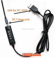 Headphone USB Termurah dengan Mikrofon/Kontrol Volume/Fungsi Bisu dan Kabel QD untuk Sistem Voip, PC, Ponsel