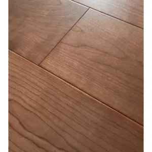 Prefinished North American Cherry Hardwood Flooring Solid Wooden Timber Wood Floor