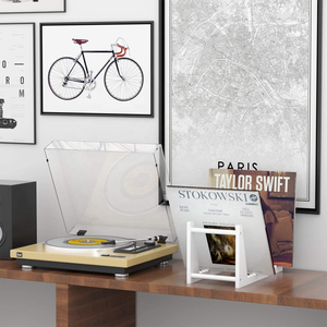 Support de <span class=keywords><strong>disque</strong></span> de <span class=keywords><strong>disque</strong></span> de <span class=keywords><strong>vinyle</strong></span> d'assemblage de bureau en acrylique blanc pour présentoir pratique d'albums LP - Product Image 6
