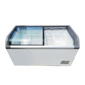 Réfrigérateur d'affichage commercial 220V 110V supermarché combiné congélateur haut coulissant verre boeuf fruits de mer surgélation climat frais - Product Image 2