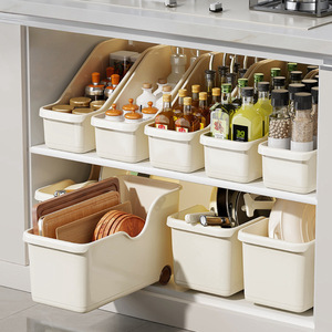Contenedores de almacenamiento para gabinetes de cocina con ruedas, organizador rectangular multiusos para utensilios, tapas y artículos varios - Product Image 3