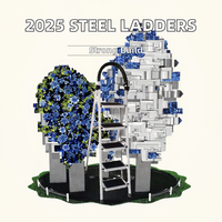Nouvelle échelle en acier à 3-8 marches, style 2025, capacité de charge de 500 kg, échelle pliable portable moderne pour une utilisation en extérieur