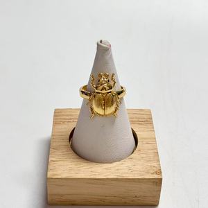 새로운 패션 골드 박힌 곤충 딱정벌레 모양 크리스탈 조정 가능한 반지 여자 남자 파티 휴일 반지 고급 보석 도매 - Product Image 4