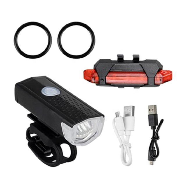 USB Rechargeable Bicycle Headlights Taillight Set Waterproof Rating Bike Front & Tail Light Equipment Bike Accessories Bicycle
