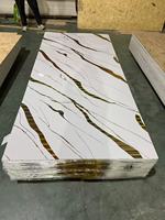 Panneaux muraux en PVC UV à faible coût, imitation marbre naturel, 1220x2440, 3 mm, légers, pour intérieur commercial