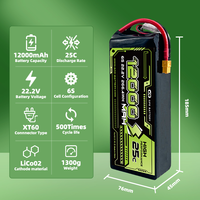 Batterie Lipo Haute Tension Haute Capacité 8000mAh 84000mAh 22.2V 6S pour Drone FPV UAV GPR POWER/OEM 500 Cycles -20C 45C Certifiée CE