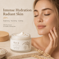 Crème hydratante pour le visage au riz, soin nourrissant anti-rides, réparation de la peau, ODM OEM