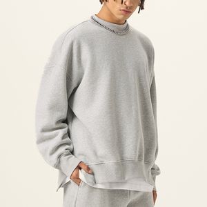 Fashionable Plus Size 100% Cotton Split Hem Plain Sweatshirt <strong>Longline</strong> O-Neck Turtle Neck Jogging Casual <strong>Jumpers</strong> - Product Image 6