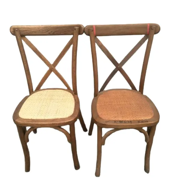 Chaise empilable en bois courbé de style vintage rustique chaise à dossier croisé en bois Restaurant Bistro chaise à dossier croisé