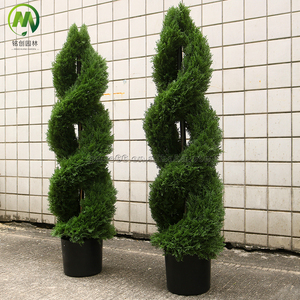 Nuevos Estilos <span class=keywords><strong>de</strong></span> Árboles Bonsái Artificiales Decorativos para Interiores/Exteriores, Planta Verde <span class=keywords><strong>de</strong></span> Plástico, Topiario <span class=keywords><strong>de</strong></span> Fibra <span class=keywords><strong>de</strong></span> Vidrio, Árbol <span class=keywords><strong>de</strong></span> <span class=keywords><strong>Buxus</strong></span> Verde en Espiral - Product Image 4