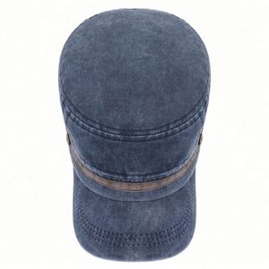 Arrival Faded Cotton <b>Flat</b> Top Camp <b>Cap</b> Breathable Outdoor Sun Hat Two Tone Sports <b>Cap</b> for <b>Men</b> - Product Image 5