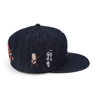 Gorra de Perfil Alto con Diseño de Cultura Tradicional China, OEM ODM, Gorra Plana de Sarga de Algodón con Bordado 5950, Tallas S/M/L