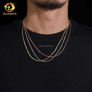 Collar de Moda, Cadena Lisa de 2mm, Estilo Hip Hop, Joyería para Hombre, Plata 925, Bañado en Rodio, Cadena de Cuerda de Plata Esterlina - Product Image 2