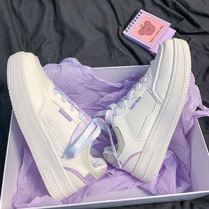 2025 Baskets Blanches Préférées sur Instagram pour Femmes, à Lacets, Tige en PU, Semelle Extérieure en Caoutchouc, Style Campus, Sportif Décontracté, Confortables et Antidérapantes - Product Image 4