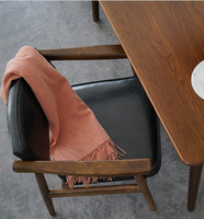 Mobilier moderne, confortable, salon, canapé à siège unique, cuir, bois massif, Chaise de salle à manger, fauteuil de salon, accoudoirs