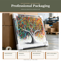 Tableau mural abstrait peint à la main, arbre sur toile, peinture éclaboussée colorée, expressionniste moderne, décoration pour la maison, le salon, le bureau, cadeau