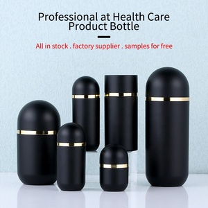 Tùy chỉnh rỗng nhựa <span class=keywords><strong>Pill</strong></span> chai thuốc <span class=keywords><strong>container</strong></span> vitamin viên nang máy tính bảng bổ sung sức khỏe hộp chủ Đen PS Bullet - Product Image 6