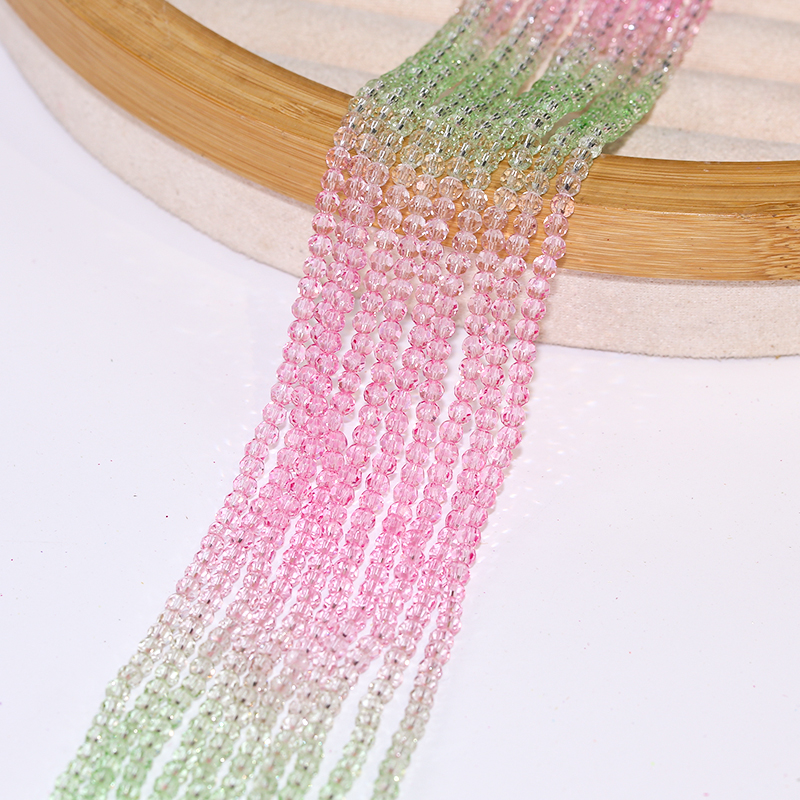 Faceted Rondelle Spacer Glass Beads Shiny Gradient Red Color for Jewelry Making DIY Bracelet Crystal Lampwork Loose Beads