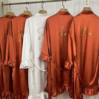 Robes de demoiselle d'honneur personnalisées à volants, personnalisation, robe de mariée en soie, robe de soirée de mariage, robe à volants en satin, kimono doux pour femmes