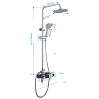 Ensemble de douche thermostatique SHUAIZIQI à affichage LED de la température, avec détection automatique de la différence d'eau chaude et froide
