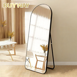Miroir sur Pied Grande <span class=keywords><strong>Longueur</strong></span> Noir Arc Décoratif avec Cadre en Aluminium pour Chambre et Maison - Vente en Gros - Product Image 1